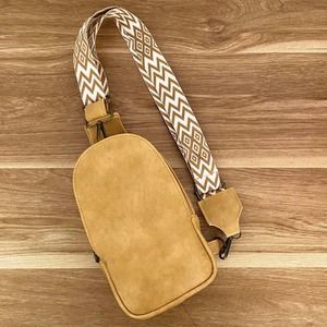 Honey Leather Sling Bag w/ Guitar Strap